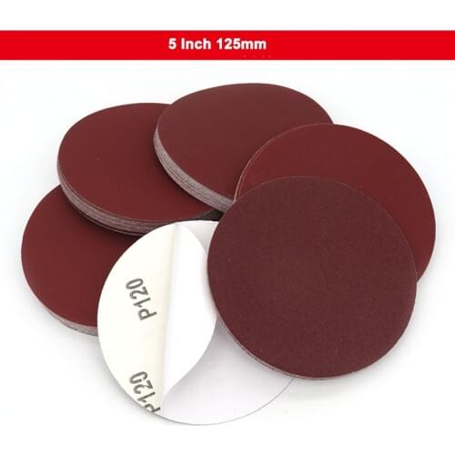 5-100Pcs 5 Inch 125mm Round Dry Sandpaper Glue Backing Pad Disk Sand Sheets Grit 60-2000 Hook And Loop Sanding Disc