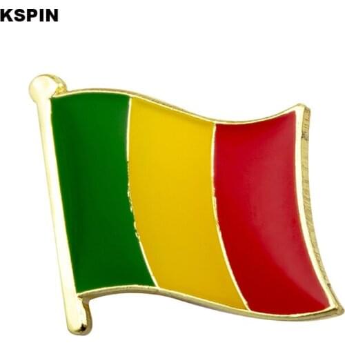 Mali Metal Flag Lapel Pin Badges For Clothes In Patches Rozety Papierowe Icon Backpack KS-0115