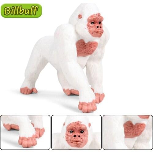 Simulation Wild Animal ABS Solid White Orangutan Model Action Figures Learning Collection Doll Educational Toy for Children Gift