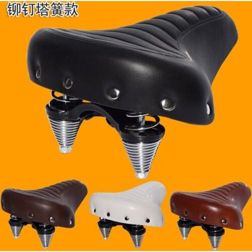 Soft Wide Bicycle Saddle Comfortable Bike Seat Vintage Bicycle Leather Saddle Pad san marco Cycling Parts Accessories