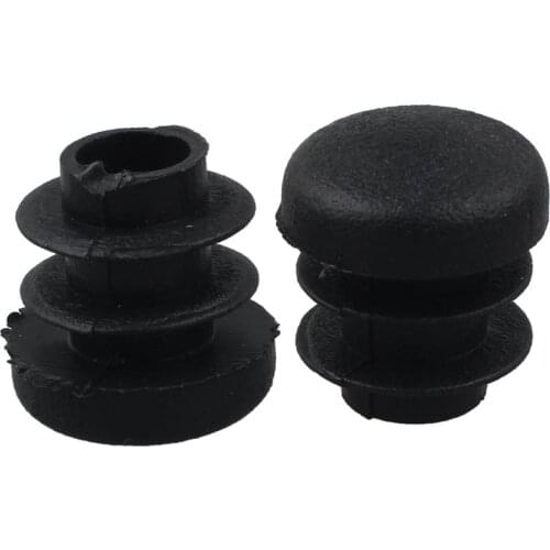 New Black Plastic 14mm Diameter Blanking End Caps Round Tube Insert 10 Pcs