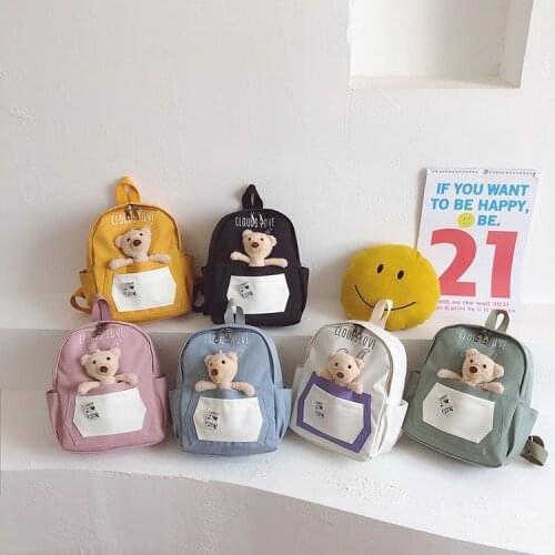 New Cute Plush Bear 3D Doll Student Backpack Large-capacity Kindergarten and Elementary School Outing Travel Backpack for 3-12yr