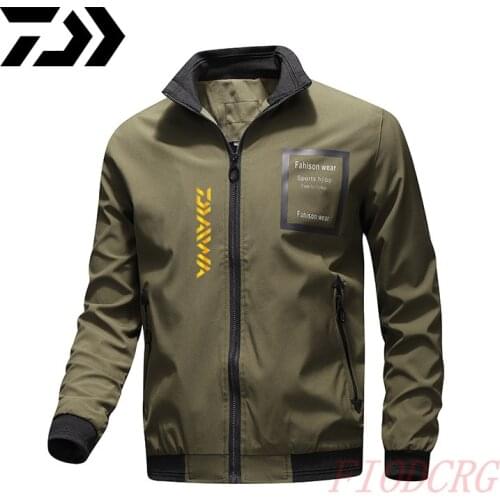 Autumn Winter Daiwa Men Hooded Fishing Clothes Warm Zippers Fishing Jacket Outdoor Sports Fishing Clothing Solid Fishing Shirts