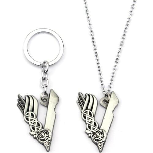 Vikings Icon Necklace Vikings "V" Logo Pendant Ragnar Lothbrok TV Series Men Women Hot Selling Birthday Gift Jewelry