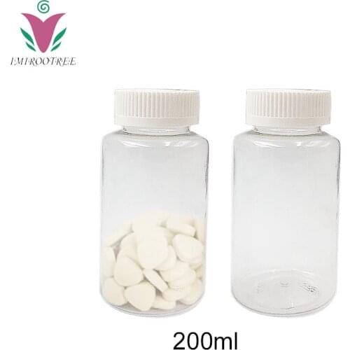30pcs 200cc PET Transparent Wide Mouth Plastic Bottles for Capsules, Pills, Vitamins