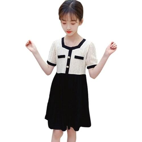 Dress For Girls Patchwork Dress For Girl Casual Style Children Dress Summer Costumes For Girls 6 8 10 12 14