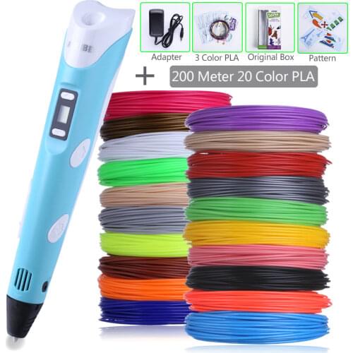 Birthday Gifts Brand Aveibee Model 3D Printer Pen With 1.75mm PLA Filaments 3 D Printing Pen Drawing Pens Original Design Toys