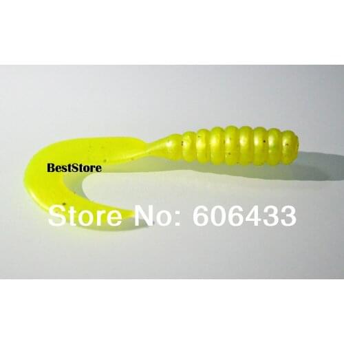 200PCS fluorescent Soft Lure Fishing Bait Capuchin maggots Grub worm Silicone 6cm 5cm Free shipping