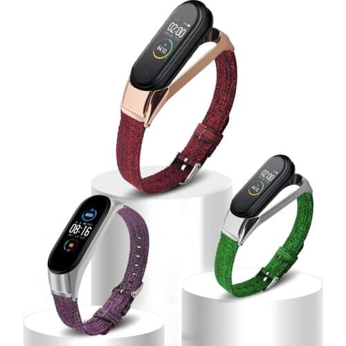 AKGLEADER The Newest For Xiaomi band 5 Nylon Canvas strap For Xiaomi Mi band 3 4 Bracelet Wriststrap Miband 2 watch band