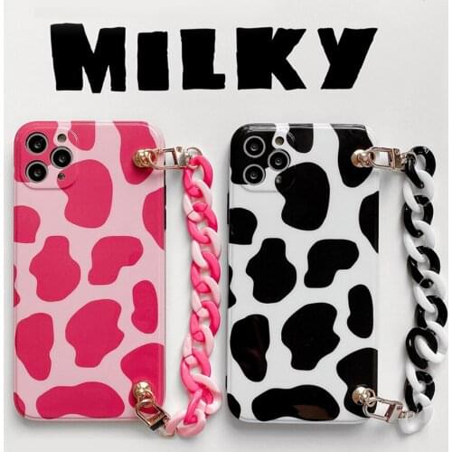 Luxury Phone Case for iPhone 11 XS Pro Max Case Silicone Cute Leopard Cover for iPhone SE 2020 8 7 Plus XR X Strap Chain Fundas