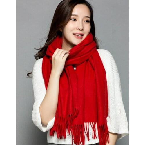 Winter Unisex Wool Scarf Korean WomenS Autumn Winter Wild Thickening Warm Solid Color Gray Shawl Scarf Dual-Use Шарф Зимний