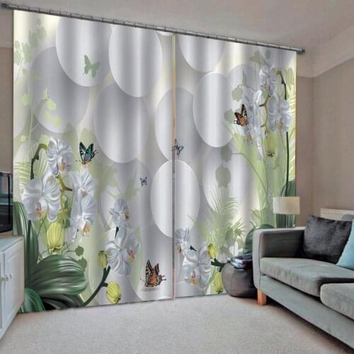 Butterfly curtains Curtain Decoration 3D Brief tree Curtains For Bedroom Living room Polyester stereoscopic curtains