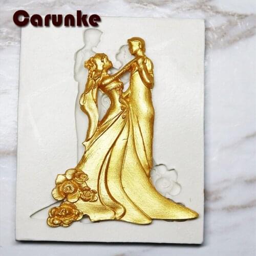 Wedding Silicone mold bride&bridegroom fondant molds cake decorating tools chocolate gumpaste mold