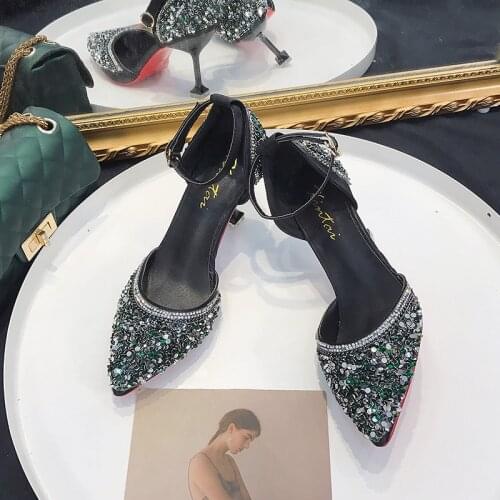 Rose Gold White Silver High Heels Bridal Evening Party Queen Cinderella Shoes HOT Women Sexy Pumps Glitter Wedding Shoes U18-26