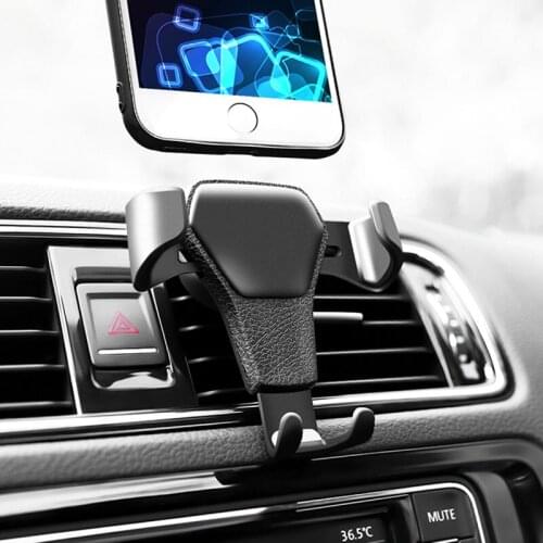 Universal Car Phone Holder Leather Gravity Car Bracket Air Vent Stand Mount Support Telephone