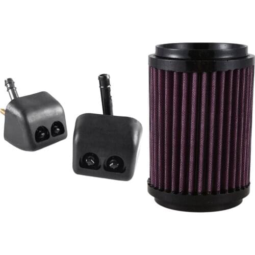 Car Headlight Washer Water Nozzle with Motorcycle Air Filter Cleaner Grid