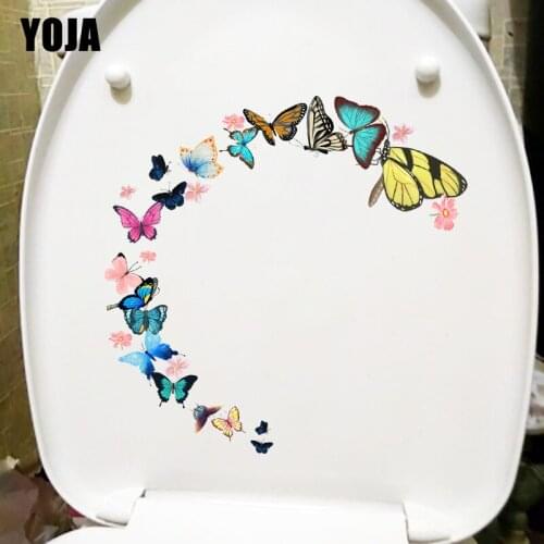 YOJA 22.5X23.1CM Crescent Moon Butterfly Creative Cartoon Baby Room Wall Sticker WC Toilet Decor T1-2238