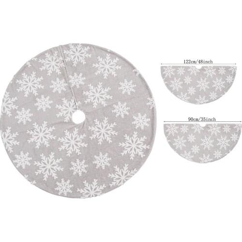 Christmas Tree Skirt - Snowflake Tree Skirt Xmas Tree Carpet For Christmas Holiday Decorations