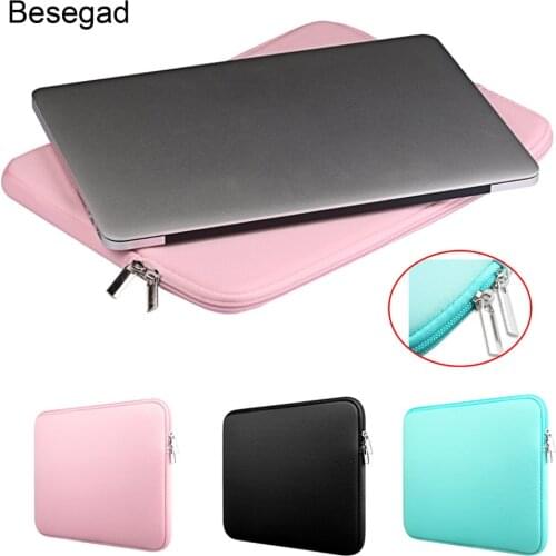 Besegad Carrying Storage Protective Laptop Sleeve Cover Skin Pouch Bag Case for MacBook Mac Book Pro Air 11 13 13.3 15 15.6 inch