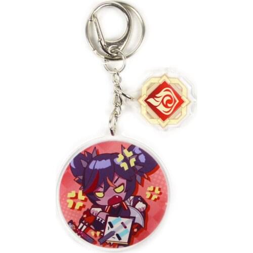 Hot Sale Q Version Barbatos Keychain Man Genshin Impact Key Chain Women Key Holder Cute Couples Keyring Acrylic Key Ring