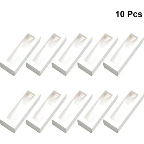 10pcs Macaron PVC Boxes with Clear Window Paper Packaging Box Cookie Containers for Home Dessert Shop Kraft Paper Small 2 colors