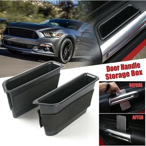 2pcs Inner Side Door Handle Storage Box Cover For Ford Mustang 2015+ Accessories Drop Shipping