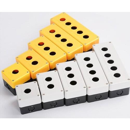 22mm Hole Push-button Switch Control Stataion Box Water Dust Proof Yellow White 1Hole 2Hole 3Hole 4Hole 5Hole