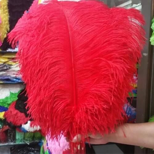 50 pcs Big pole ostrich feather red ostrich plumage 50-55 cm/20-22 inches high quality plume ostrich free shipping