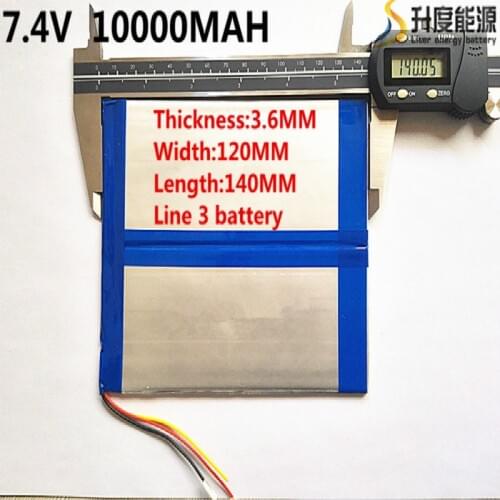 7.4V,10000mAH 36120140 (polymer lithium ion battery) Large 9.7 -inch tablet computer batteries 10.1 panels S7 / S9 and A1