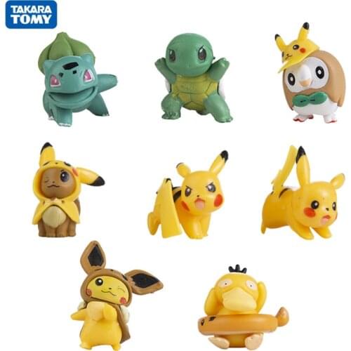 8Pcs/Set Pokemon Pikachu Pet Collection Pocket Monste Figure Action Model Toys Kids Xmas Gift