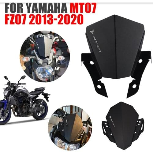 Motorcycle Windshield For YAMAHA MT07 MT-07 FZ-07 2013-2017 2018-2020 Motorbike Wind Deflector Windscreen Aluminum