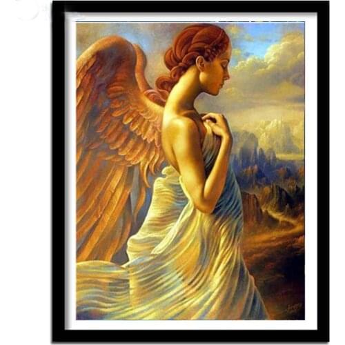 5d diy diamond painting angel wings beautiful household decoration resin craft oil canvas handmade canvas cross Stitch