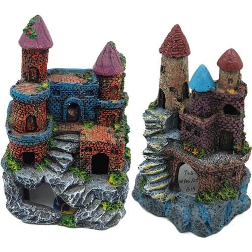 Antique Aquarium Landscaping Fish Tank Figurines Decoration Simulation Castle House Ornaments Home Decoration Crafts