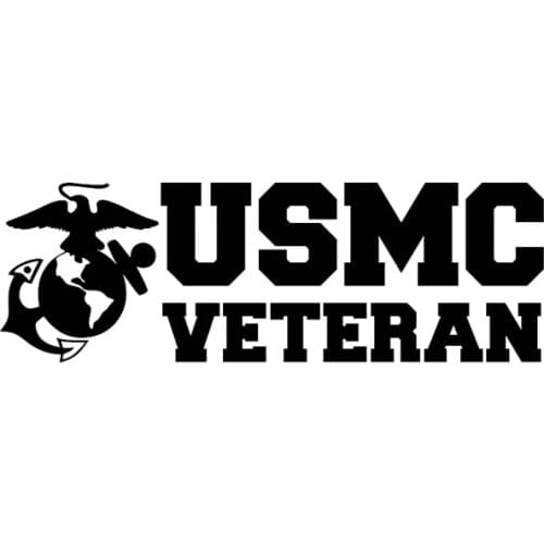 Car Sticker Warning USMC VETERAN PVC Decal Car Sticker Military Armed Forces Decal Decoration Sticker Black/white, 14cm*5cm