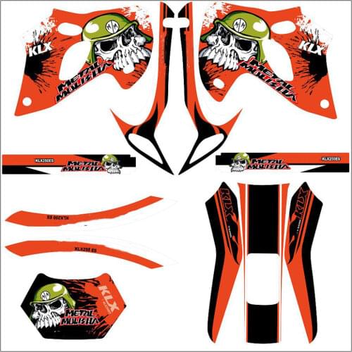 Free Customized Motorcycle full set of 3M graphics stickers decals For KAWASAKI KLX250 KLX300 1993 1994 1995 1996 1997 250 KLX