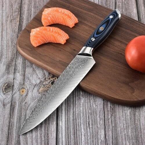 Damascus Steel Knife Western Kitchen Knife Fishbone Pattern Damascus Cooking Knife VG10 Steel Kitchen Chef Meat Cleaver