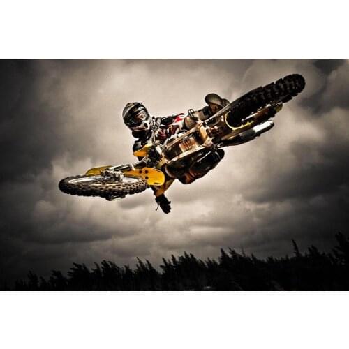 Motocross Dirt Bike Jump Sport 2 Silk Cloth Poster Art Bedroom Decoration