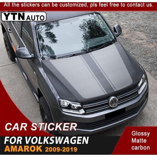 For Volkswagen Amarok 2009-2018 2019 Bonnet Hood Scoop Car Stickers Stripe Graphic Vinyl Car Decoration Decal Car Accessories