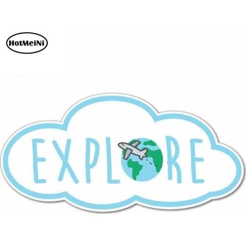 HotMeiNi 13cm x 6.9cm for Explore Aeroplane Travel World Adventur Car Stickers Cartoon Vinyl JDM Waterproof Anime Accessories