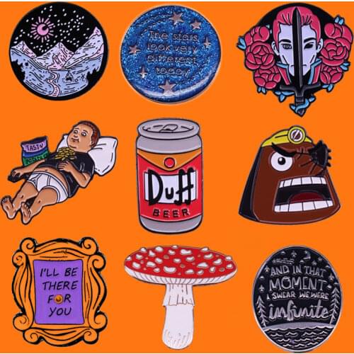 Creative Funny Anime Enamel Pins Cute Children Gifts Metal Cartoon Brooch Backpack Collar Lapel Badge Women Fashion Jewelry Gift