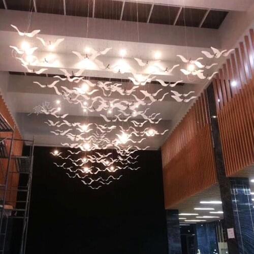 Clubhouse Hotel Sales Department Hotel Chandelier Lobby Large Hall Villa Beauty Salon Seagull Angel Wings