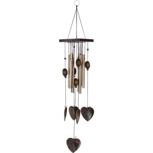 MagiDeal Chinese Feng Shui Lucky Wind Chimes Metal Tubes Home Garden Outdoor Living Heart Decor Windbells