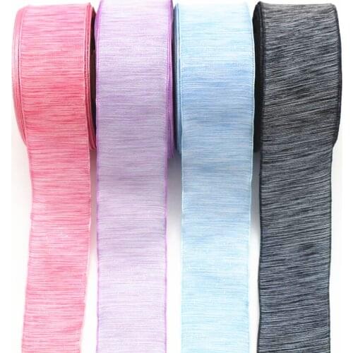 Size 25 4 cm DIY flash slub stripe color changing gauze cap flower shoe flower material bow hair accessories gift packaging