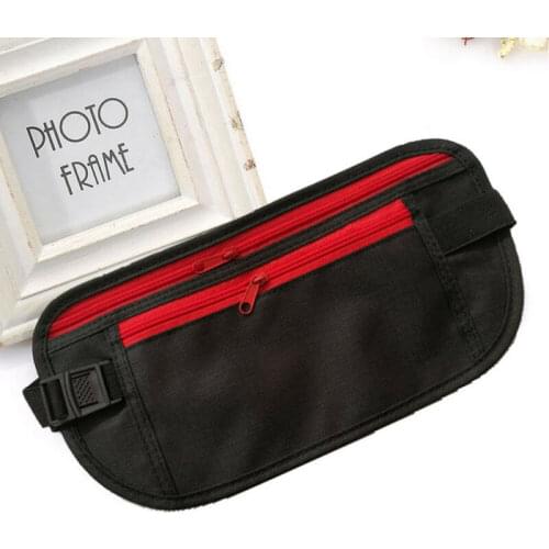 2019 Fashion Brand New Hot Travel Waist Pouch for Passport Money Belt Bag Hidden Security Wallet Black
