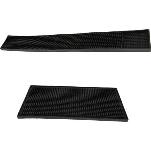 Pack 2 Rubber Beer Bar Runner Service Spill Mat Water Proof Glass Place Mats 24x3inch 12x6inch