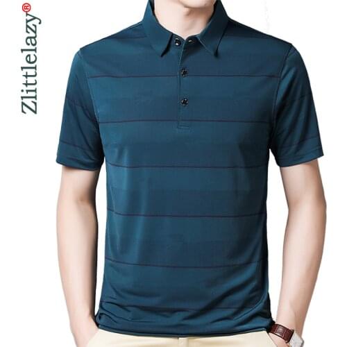2020 New Short Sleeve Polo Tee Shirt Men Casual Summer Striped Mens Clothing Polos Shirts Mens Fashion Slim Fit Poloshirt 60415