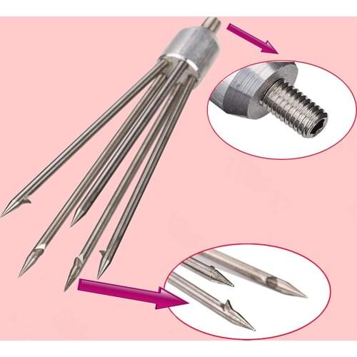 Ice Fishing Equipment Spear / 5 Prong Paralyzer Barb Tip/Fishing Gig Gaff Fork Fish Frog EEL Salmon Harpoon Barbed Stainless Fi