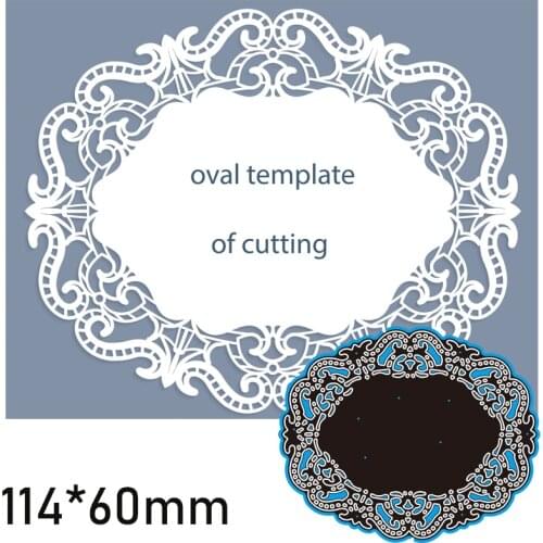 Cutting Dies Oval Lace Greeting Card New Metal Stencils DIY Scrap Booking Paper Cards Making Decoration 114*60mm