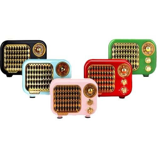 Radio Retro Bluetooth Speaker Walnut Wooden FM Radio,Candy color protable speaker, wireless mini radio receiver support TF Card