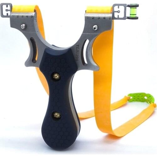 Catapult Outdoor Hunting Slingshot High Precision Level Shooting Sport Catapults Sight Flat Rubber Band Hunt Slingshot